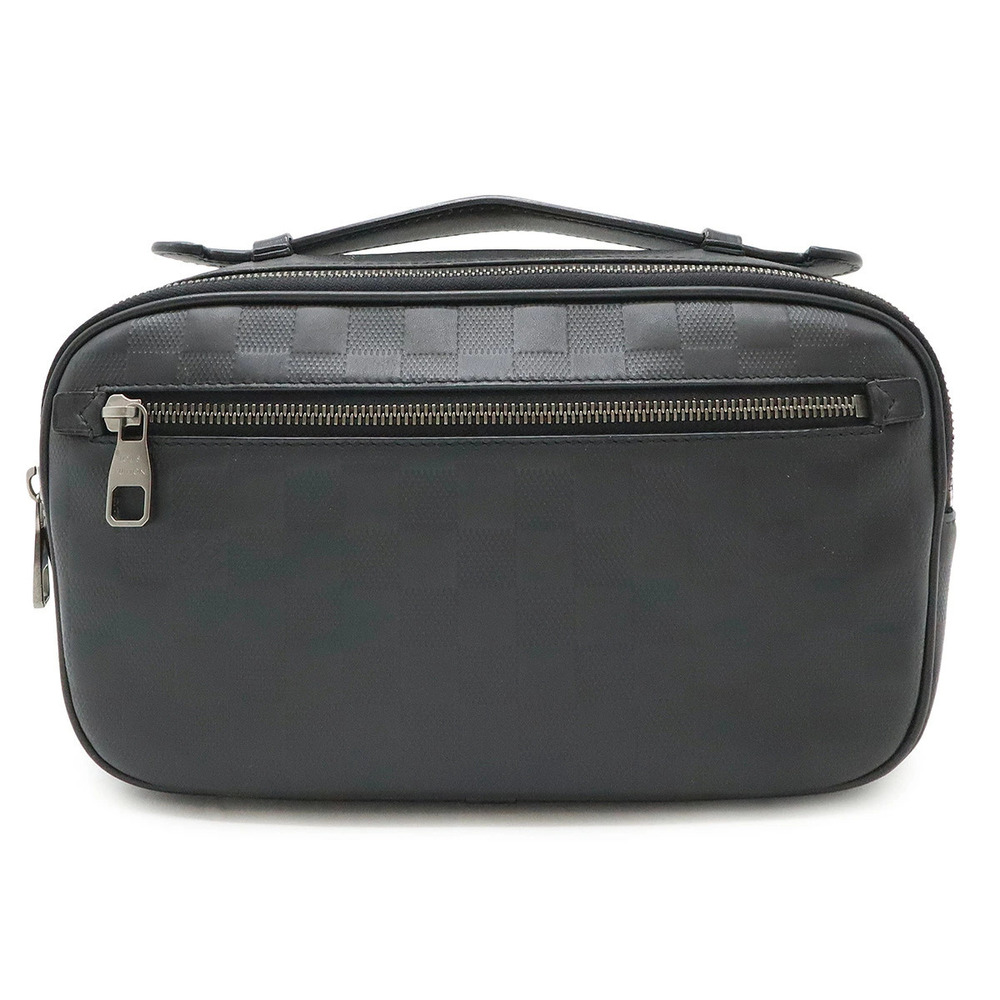 LOUIS VUITTON Damier Infini Ambler Body Bag Waist Leather Onyx Black